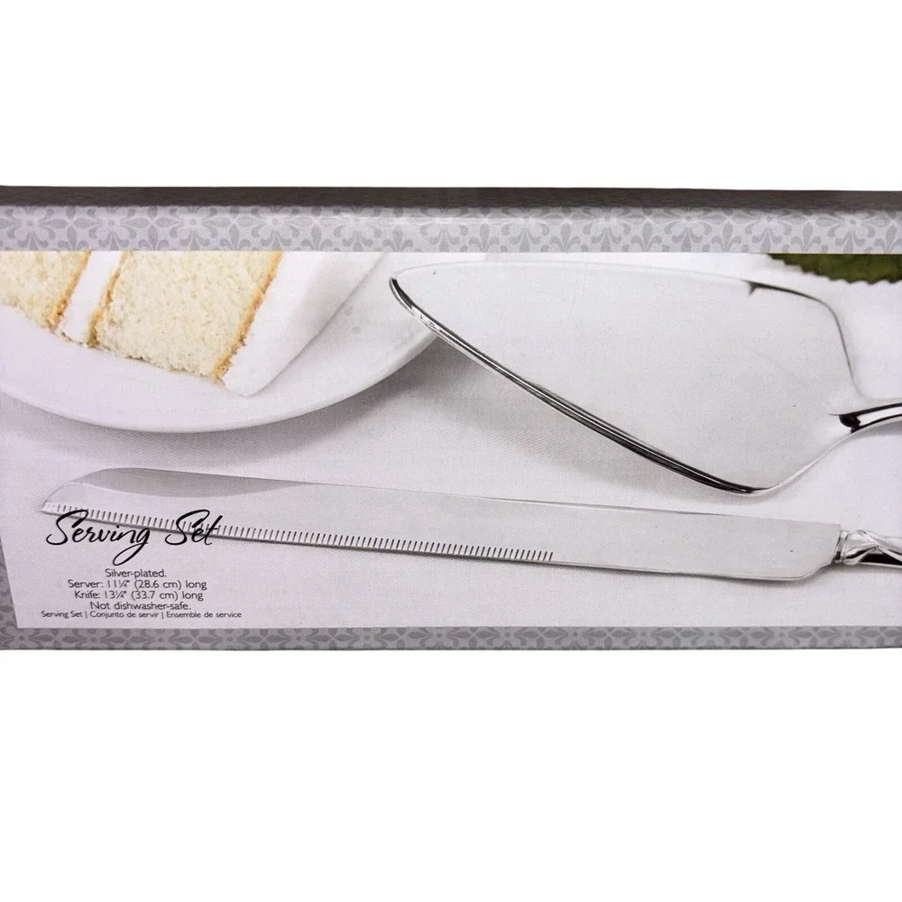 Silver Plated‎ Wedding Cake Serving Set Graceful Heart Hortense Hewitt